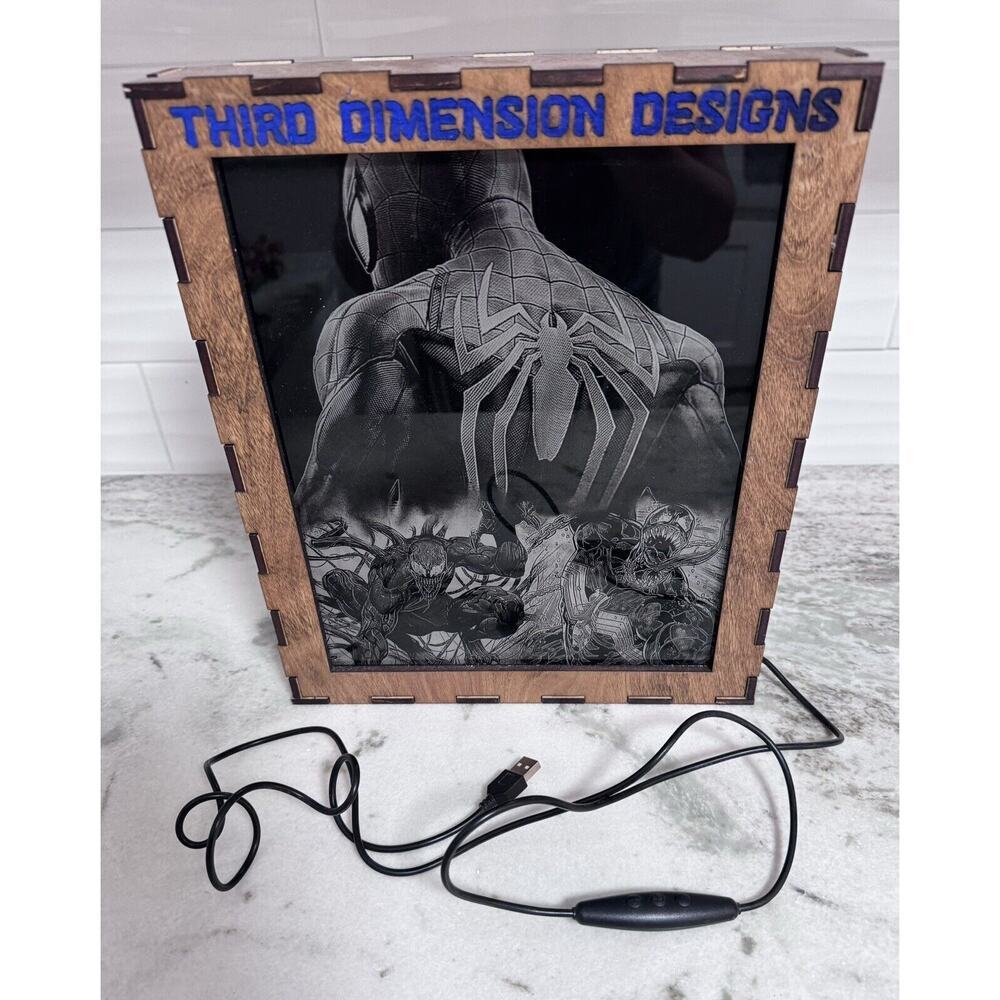 Custom Made Neon Lighted Color Changing Spider-Man Venom Wall/Standing Light Box - Picture 14 of 15